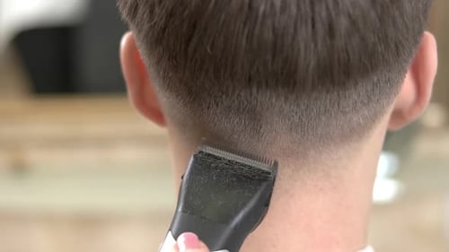 Close Up of Haircut with Electric Razor
