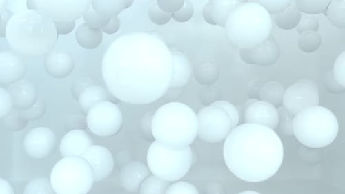 Abstract White Spheres Floating Clean Background Loop