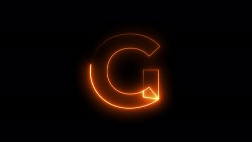 Neon Glow Letter G Reveal Animation