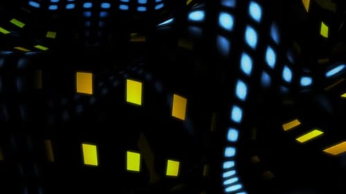 Dynamic Glowing Geometric Squares Loop Background