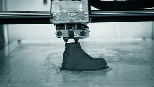 3D Printer Creates a Gray Work Boot