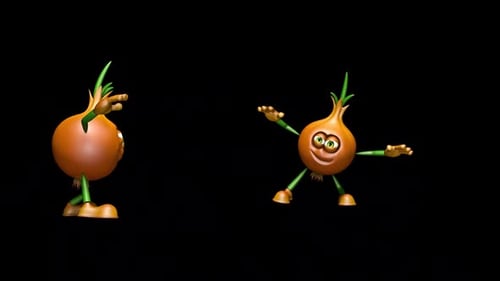 Fun Onions Looped Dance with Alpha Channel and Shadow