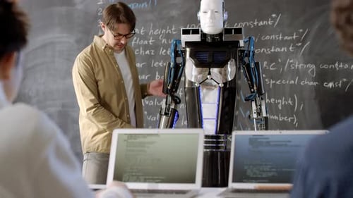 Demonstration des Elektronisch Roboters für Studenten