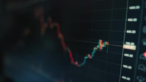 Graph of Crypto Currency Online. Quotes of Eth and Btc at Stock Exchange. Stock Exchange Market