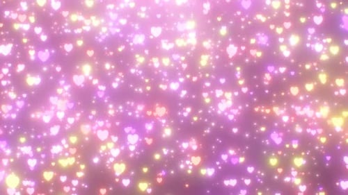 Falling Beautiful Heart Shaped Particles Falling Down Slowly Sparkles