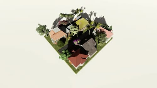 Isometric suburban house