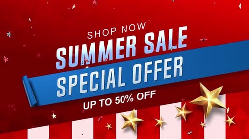 Patriotic Summer Sale Special Offer Title Animation