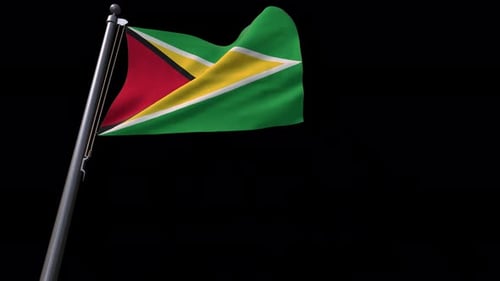 Flagge von Guyana mit Alphakanal 4K