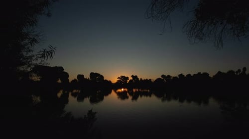 Beautiful Sunrise Over Lake Time Lapse