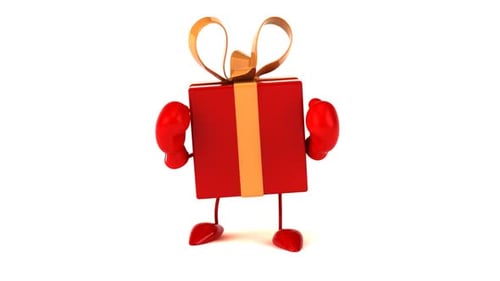 Red Gift Box Character Boxing Animation