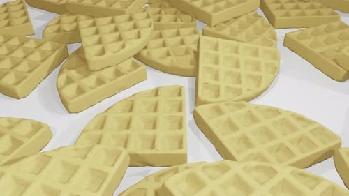 Seamless Looping Animation of Delicious Falling Waffles