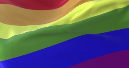 Realistic Waving Rainbow Pride Flag Animation