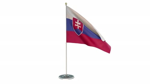 Realistic 3D Waving Slovakia Flag Animation