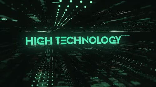 Futuristic High Technology Title Reveal in Digital Data Stream