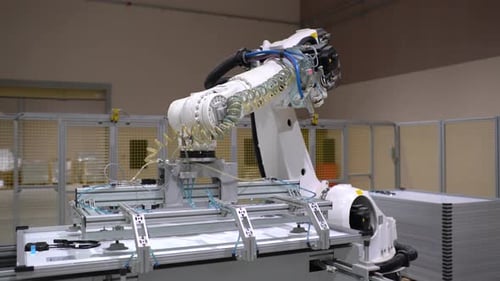 Robotic Arms On Production Line