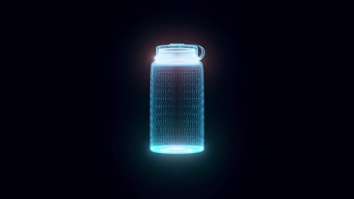 Botella de agua o termo holograma 4k