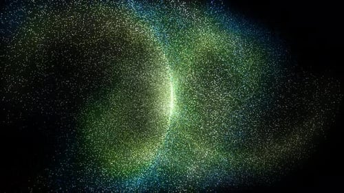 flujo de partículas brillantes coloridas