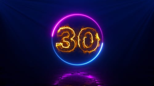 Neonnegativer Countdown 30 Sekunden V2