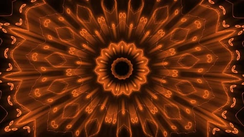 Orange vj glowing mandala