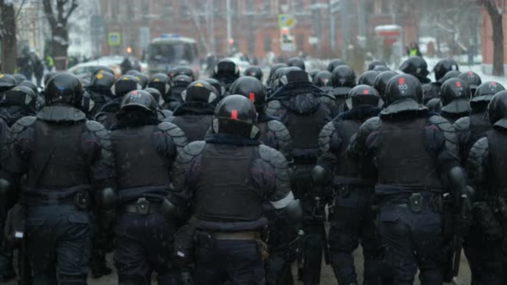 Riot Police Officers Walking in Wall Line Formation Patrolling Rallying ...