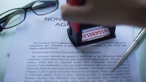 Confidential Stamp on Non-Disclosure Agreement