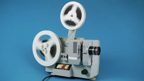 Vintage Film Projector in Operation