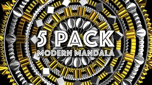 Abstract Geometric Gold Silver Mandala Loop Background Animation