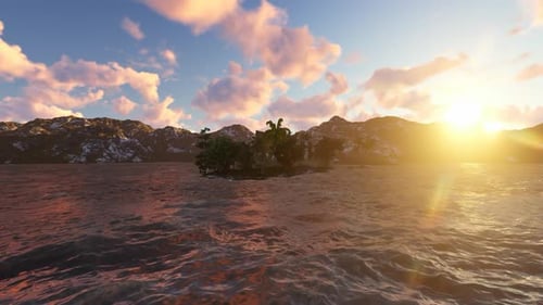 Beautiful island in the afternoon