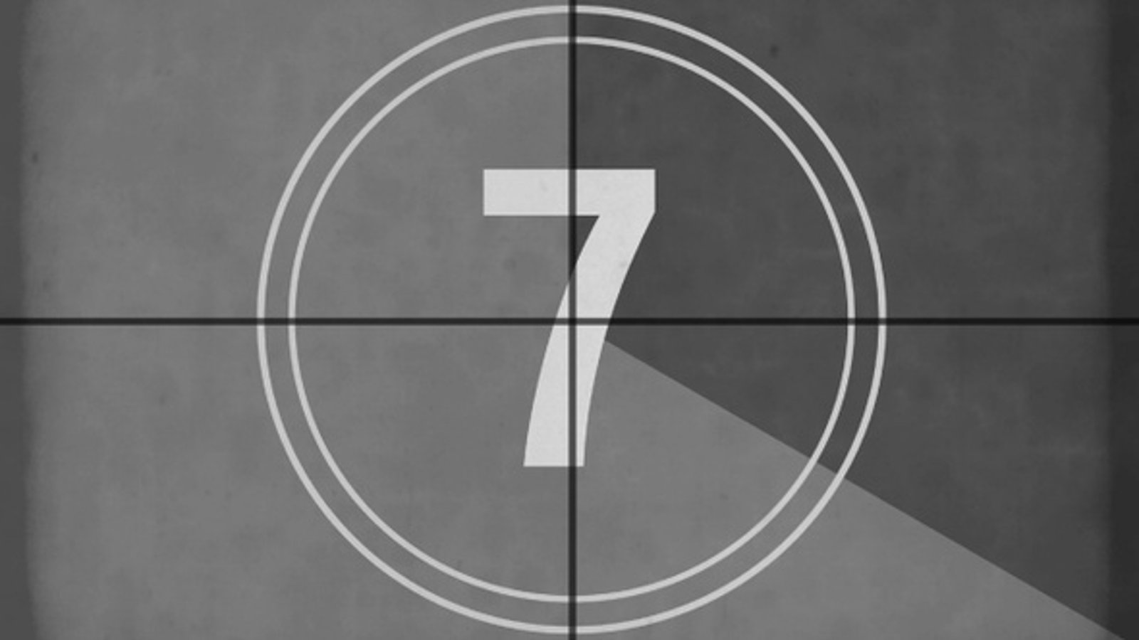 Retro Film Leader Countdown with Grain and Crosshairs, Backgrounds ...