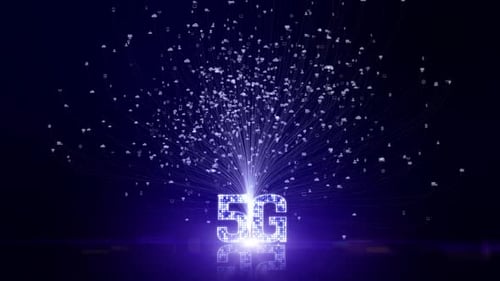 Futuristic 5G Technology Network with Digital Data Flow Animation