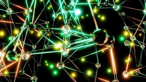 Futuristic Glass Molecular Structure