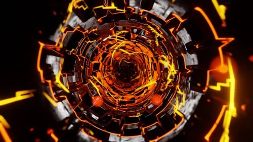 Nahtlos geschlungenes Vj Abstraktes Technologiekonzept Kreistunnel