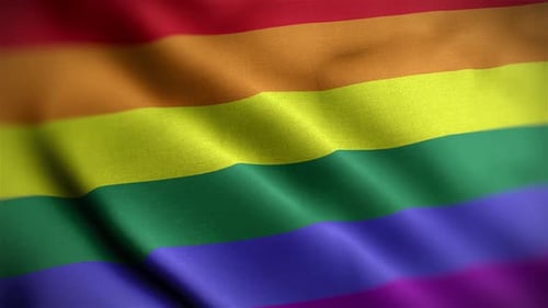 Realistic Waving LGBTQ Pride Flag Background Animation