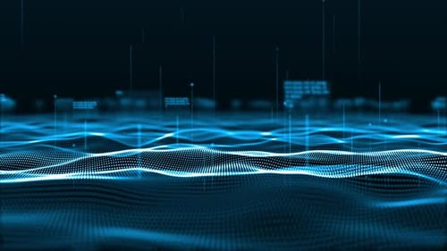 Animated Digital Particle Wave Technology Background