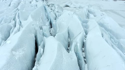 A Huge Glacier in Iceland During the Winter a Popular Tourist Attraction