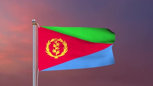 Realistic Eritrea National Flag Waving Loop Animation