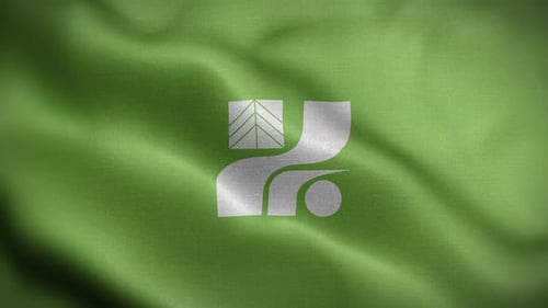 Environmental Logo Reveal on Waving Green Flag