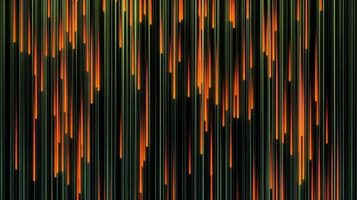 Animation abstraite de la pluie numérique lumineuse de lignes colorées verticales