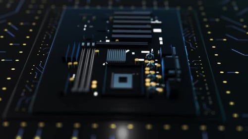 Futuristic Digital Motherboard Circuit Board Animation