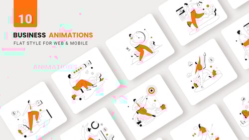 Flat Design Business Concept Animations for Web and Mobile