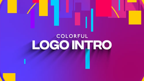 Dynamic Abstract Text and Logo Reveal with Colorful Transitions