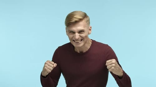 Young Adult Man Shows Extreme Anger