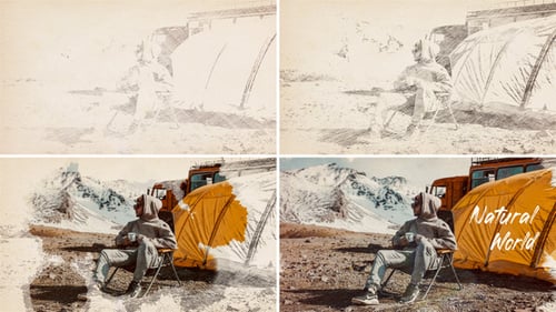 Artistic Brush Stroke Photo Album Slideshow