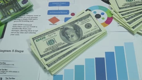 Business Graphics And Profit Of A Modern Company