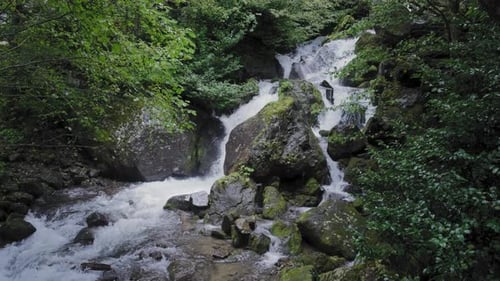 Mountain river flowing down