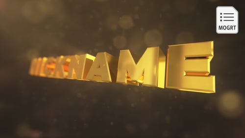 Gold 3D Title Intro - MOGRT