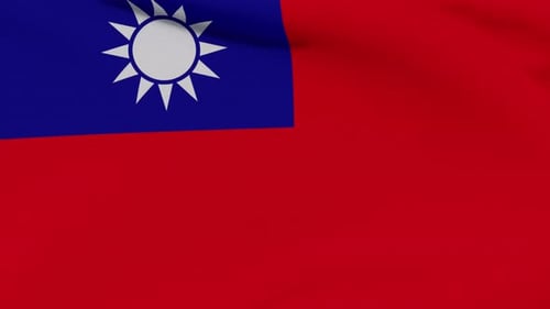 Realistic Taiwan Flag Waving Loop Background