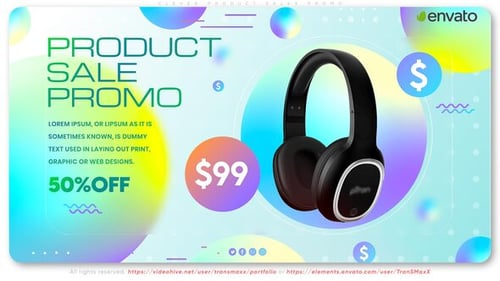 Modern Product Showcase with Abstract Gradient Shapes for Sale Promotions