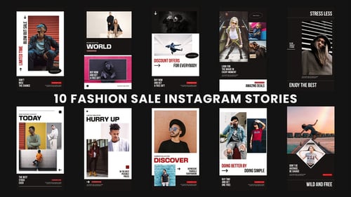 Modern Fashion Sale Instagram Stories with Dynamic Typography