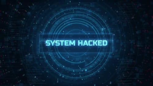 System Hacked Digital Glitch Text for Cybersecurity Alerts